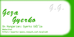 geza gyerko business card